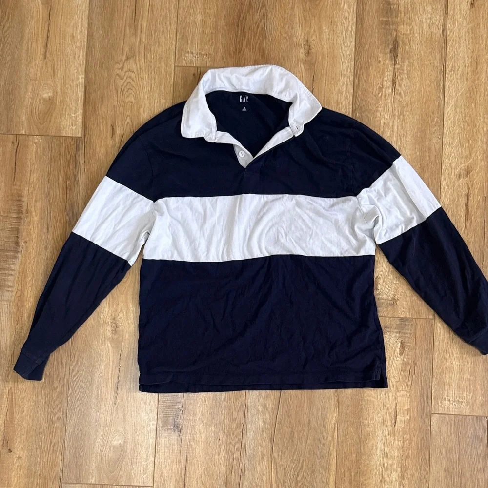 GAP Striped Long Sleeve Polo